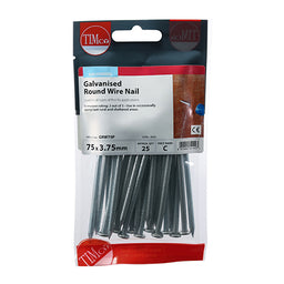 TIMCO Round Wire Nails Galvanised - 75 x 3.75 (25pcs)