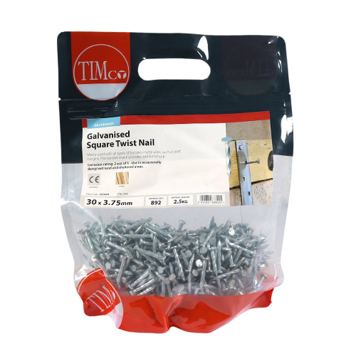 TIMCO Square Twist Nails Galvanised - 30 x 3.75 (2.5kg)