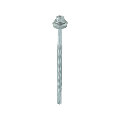 TIMCO Self-Drilling Heavy Section Drill Screw Exterior Silver with EPDM Washer - 5.5 x 100