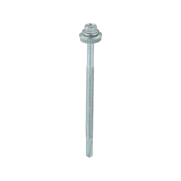 TIMCO Self-Drilling Heavy Section Drill Screw Exterior Silver with EPDM Washer - 5.5 x 100 (100pcs)