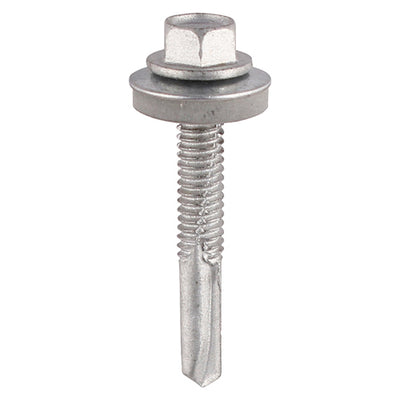 TIMCO Self-Drilling Heavy Section Drill Screw Exterior Silver with EPDM Washer - 5.5 x 38 (100pcs)