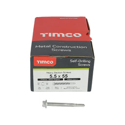 TIMCO Self-Drilling Heavy Section Drill Screw Exterior Silver - 5.5 x 55 (100pcs)