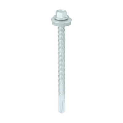 TIMCO Self-Drilling Heavy Section Drill Screw Exterior Silver with EPDM Washer - 5.5 x 80 (100pcs)