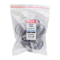 TIMCO Hose Clips A2 Stainless Steel - 25-35mm (10pcs)