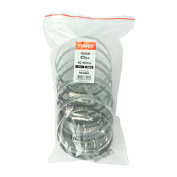 TIMCO Hose Clips Silver - 60-80mm (10pcs)