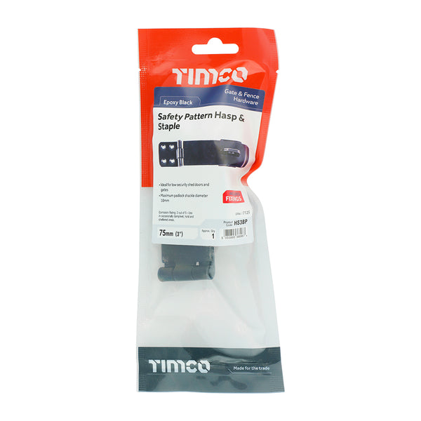 TIMCO Hasp & Staple Safety Pattern Black - 3