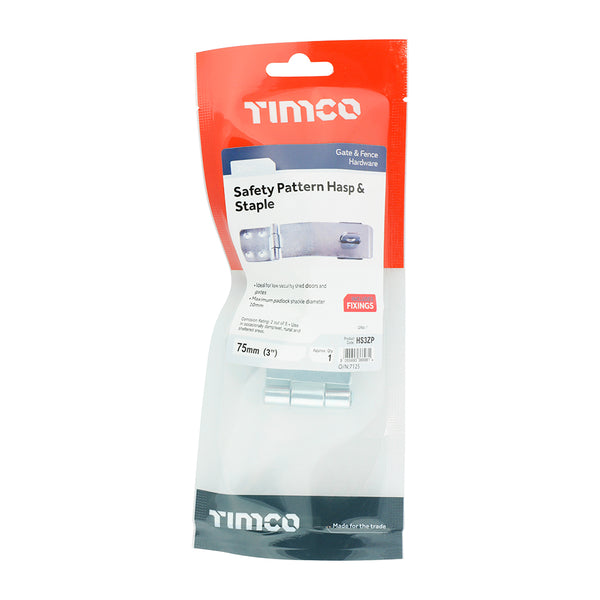 TIMCO Hasp & Staple Safety Pattern Silver - 3