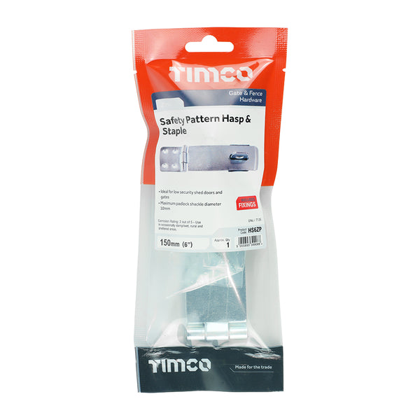 TIMCO Hasp & Staple Safety Pattern Silver - 6