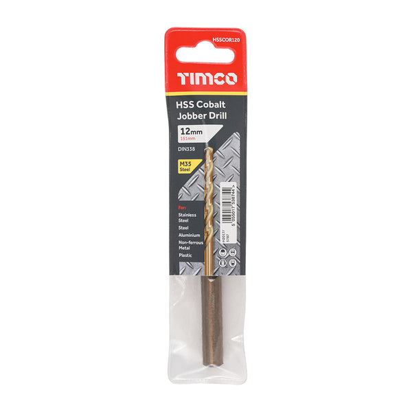 TIMCO Ground Jobber Drills - Cobalt M35 - 12.0mm