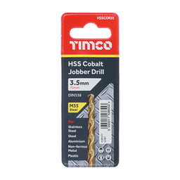 TIMCO Ground Jobber Drills - Cobalt M35 - 3.5mm