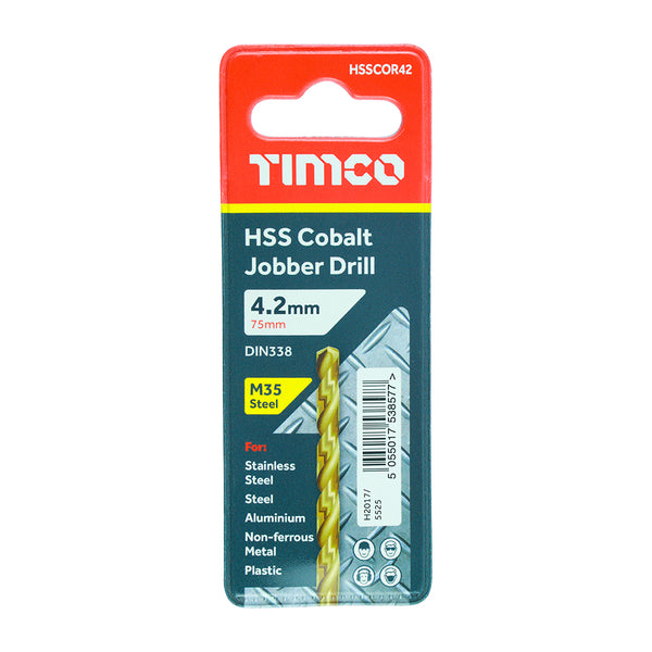 TIMCO Ground Jobber Drills - Cobalt M35 - 4.2mm