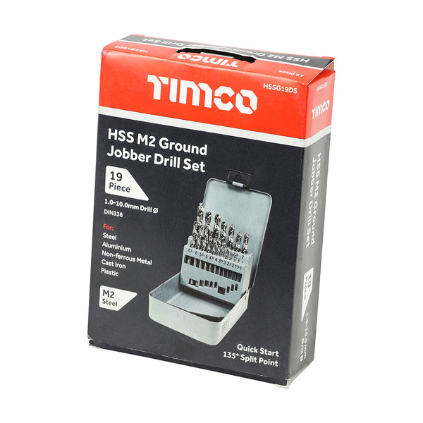 TIMCO Ground Jobber Drills Set HSS - 19pcs