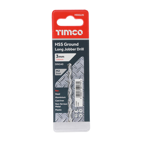 TIMCO Ground Long Jobber Drills HSS M2 - 3.0mm