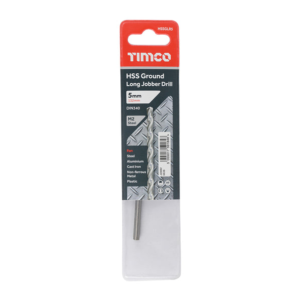 TIMCO Ground Long Jobber Drills HSS M2 - 5.0mm