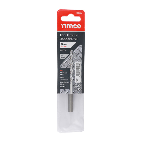 TIMCO Ground Jobber Drills HSS M2 - 8.0mm