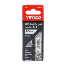 TIMCO Roll Forged Jobber Drills HSS - 1.5mm (10pcs)