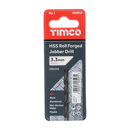 TIMCO Roll Forged Jobber Drills HSS - 3.3mm (10pcs)