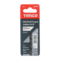 TIMCO Roll Forged Jobber Drills HSS - 3.5mm (10pcs)