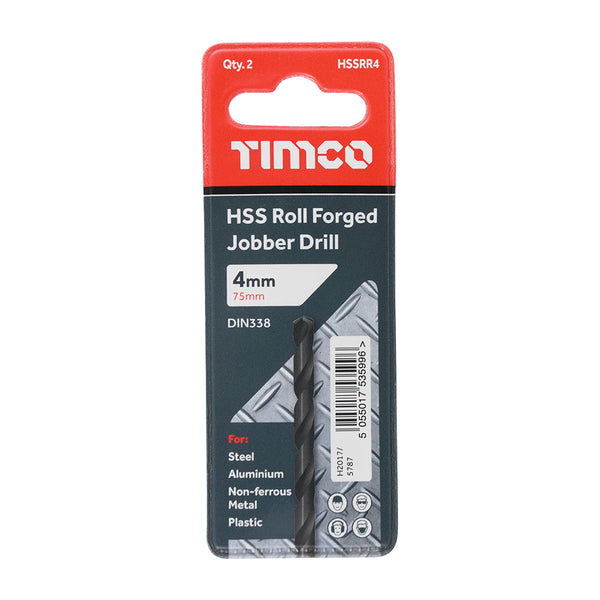 TIMCO Roll Forged Jobber Drills HSS - 4.0mm (10pcs)