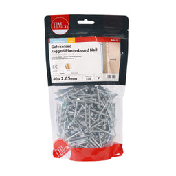 TIMCO Jagged Plasterboard Nails Galvanised - 40 x 2.65 (1kg)