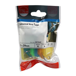 TIMCO Coloured Key Tags - Mixed Colours (6pcs)