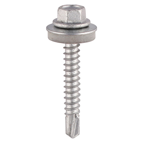 TIMCO Self-Drilling Light Section Drill Screw Exterior Silver with EPDM Washer - 5.5 x 19 (100pcs)