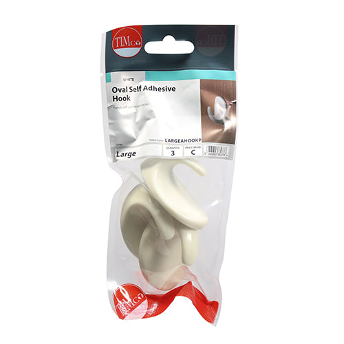 TIMCO Oval Self-Adhesive Hooks - Large - 57 x 42.5 (3pcs)