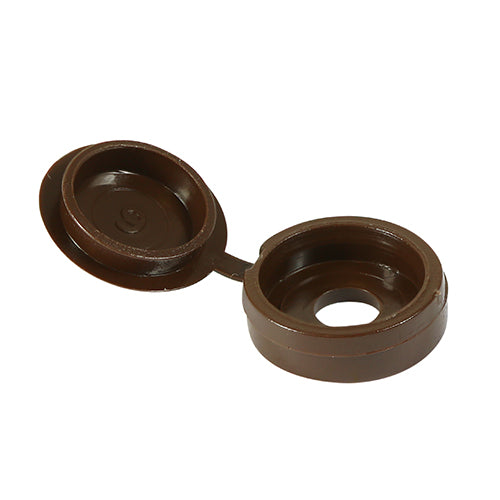TIMCO Hinged Screw Caps Large Brown - To fit 5.0 to 6.0 Screw (50pcs)