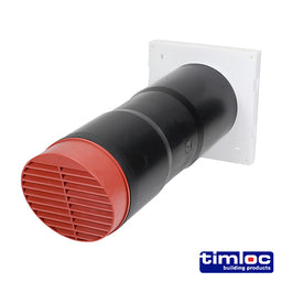 Timloc AeroCore Through-Wall Vent High Rise and Baffle Terracotta - 127 x 350 (dia x length)