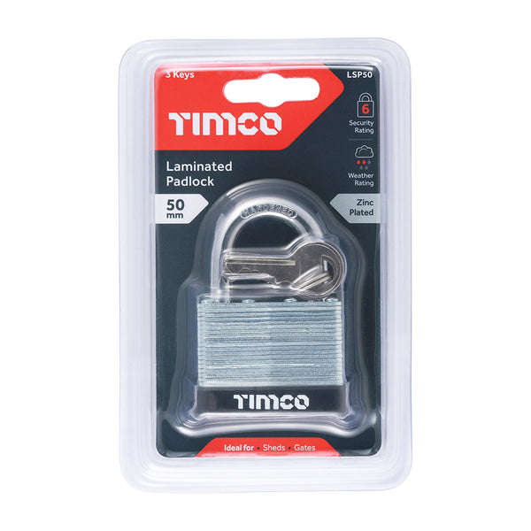 TIMCO Laminated Padlock - 50mm