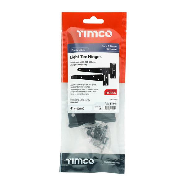 TIMCO Light Tee Hinges Black - 4