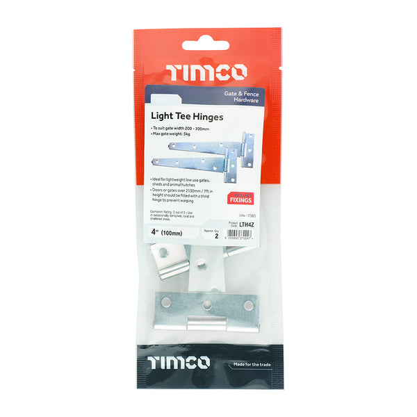 TIMCO Light Tee Hinges Zinc - 4