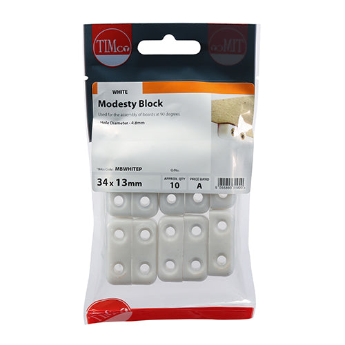 TIMCO Modesty Blocks White - 34 x 13 x 13 (10pcs)