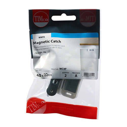 TIMCO Magnetic Catches White - 4kg (2pcs)