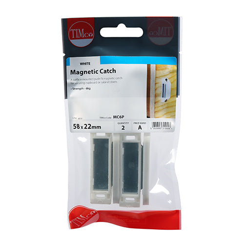 TIMCO Magnetic Catches White - 6kg (2pcs)