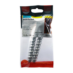 TIMCO Multi-Fix Bolts Hex Head Exterior Silver - 12.0 x 100 (2pcs)