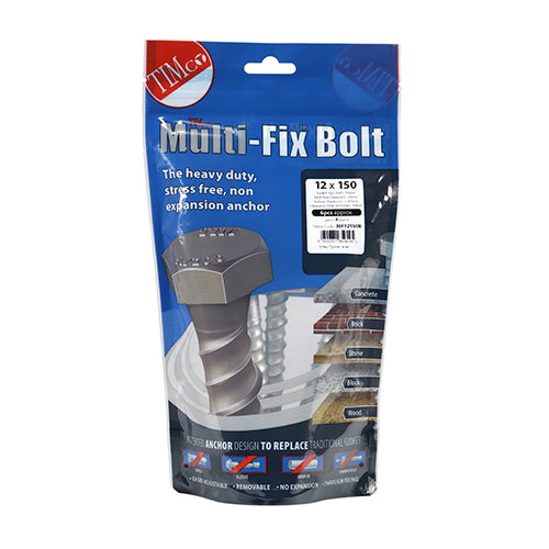 TIMCO Multi-Fix Bolts Hex Head Exterior Silver - 12.0 x 150 (6pcs)