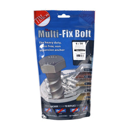 TIMCO Multi-Fix Bolts Hex Flange Head Exterior Silver - 6.0 x 50 (64pcs)