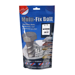 TIMCO Multi-Fix Bolts Hex Head Exterior Silver - 8.0 x 75 (26pcs)