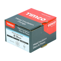 TIMCO Metal Insulation Discs Silver - 35mm (100pcs)
