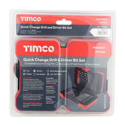 TIMCO Driver Bit & Ground Jobber Drill Bit Set - 20pc