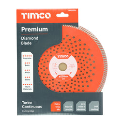 TIMCO Premium Diamond Blade Continuous  - 230 x 22.2