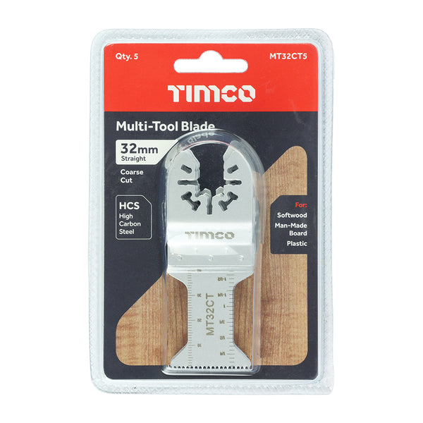 TIMCO Multi-Tool Coarse Cut Blades For Wood Carbon Steel - 32mm (5pcs)