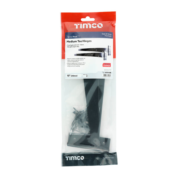 TIMCO Medium Tee Hinges Black - 10