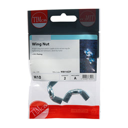 TIMCO Wing Nuts Silver - M10 (2pcs)