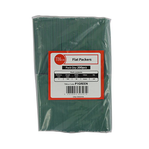 TIMCO Glazing Packers Green - 100 x 28 x 1 (200pcs)