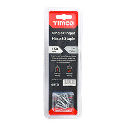 TIMCO Hasp and Staple Single Hinged Silver - 160mm