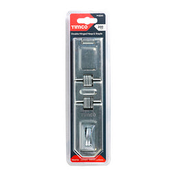 TIMCO Hasp and Staple Double Hinged Silver - 200mm