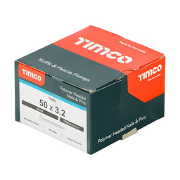 TIMCO Polymer Headed Nails A4 Stainless Steel Black - 50mm (100pcs)