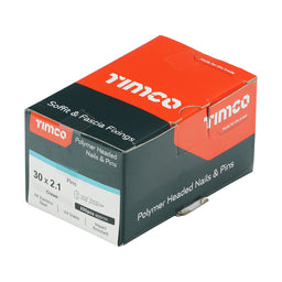 TIMCO Polymer Headed Pins A4 Stainless Steel Cream - 30mm (250pcs)